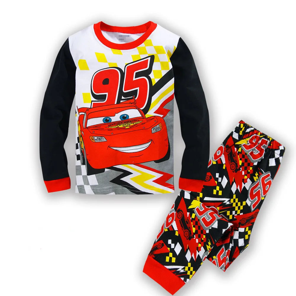 Pyjama Enfant Cars McQueen – Ensemble Coton Manches Longues Garçon & Fille