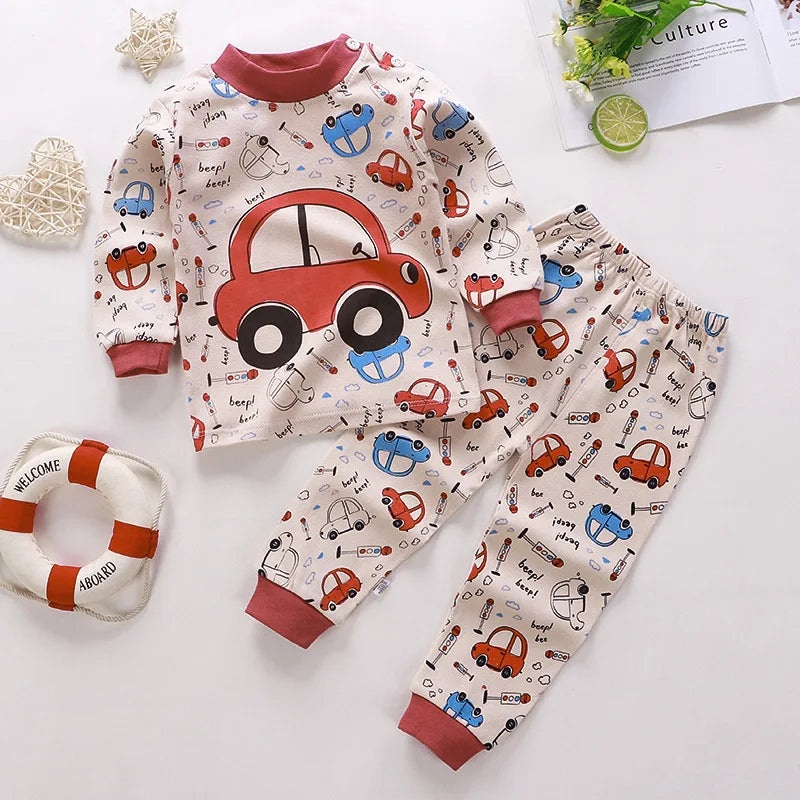 Pyjama Bébé Mi-Saison en Coton – Ensemble 2 Pièces Garçon & Fille | Sous-vêtements Confort Automne & Printemps
