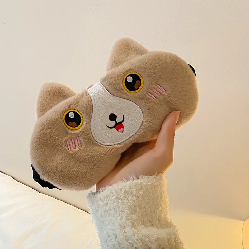 Masque de Sommeil Peluche 2025 – Bandeau Doux Unisexe