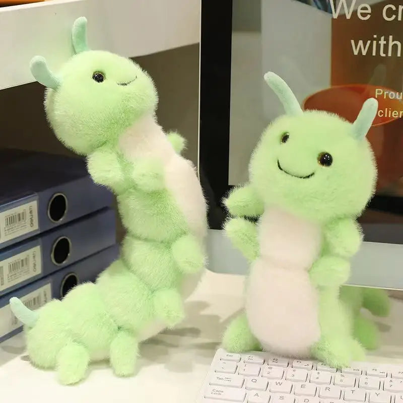 Peluche Chenille Verte 30/40 cm