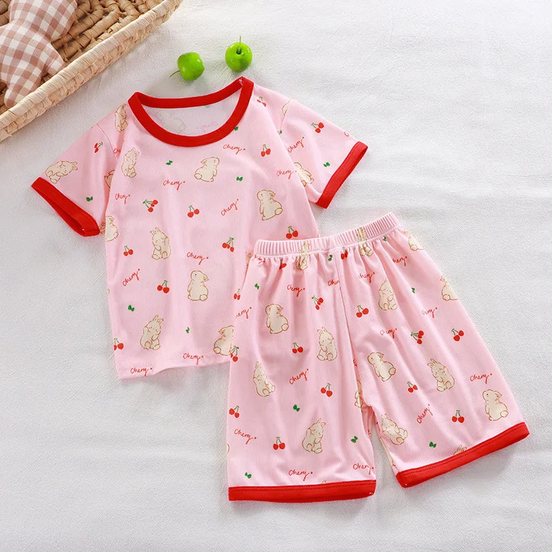 Pyjama Bébé & Enfant – Ensemble à Manches Courtes | Motifs Cartoon Confortables | Pyjamas Été & Homewear