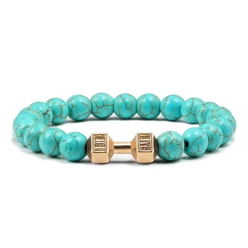 Bracelet Pierre de Lave Noire & Blanche – Bijou Sport, Force & Équilibre