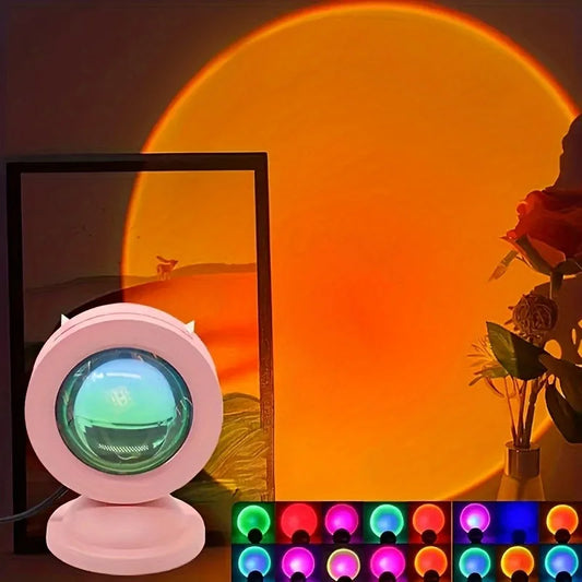 Lampe Sunset LED 16 Couleurs avec Télécommande – Lumière Ambiance Coucher de Soleil | Déco Chambre & Relaxation