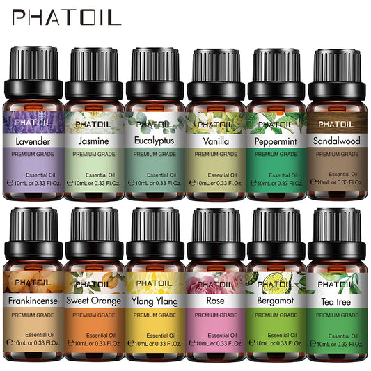 Huile Essentielle 100 % Naturelle 10 ml – Lavande, Jasmin, Vanille | Diffuseur & Soins DIY