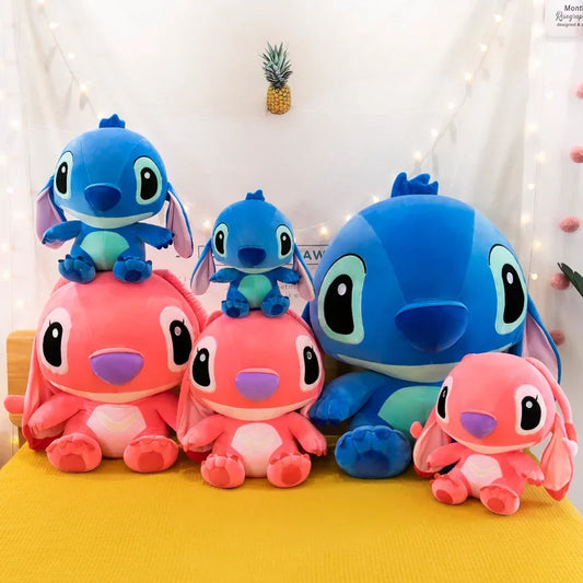🧸 Peluche Géante Stitch & Angel – Couple de Rêve | 20 à 55 cm | Cadeau d’Amour & de Douceur