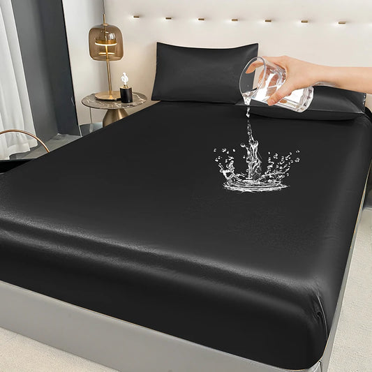 Drap-Housse Imperméable Ajustable – Avec Élastique Antidérapant | Noir, Or ou Blanc | Housse de Matelas Étanche