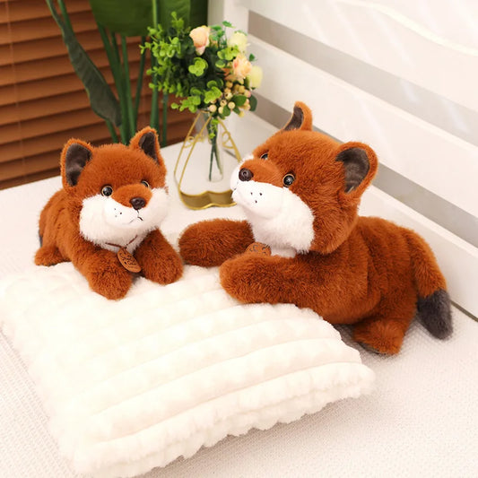 Peluche Renard Kawaii – Assis ou Allongé | Compagnon Doux & Déco Enfant