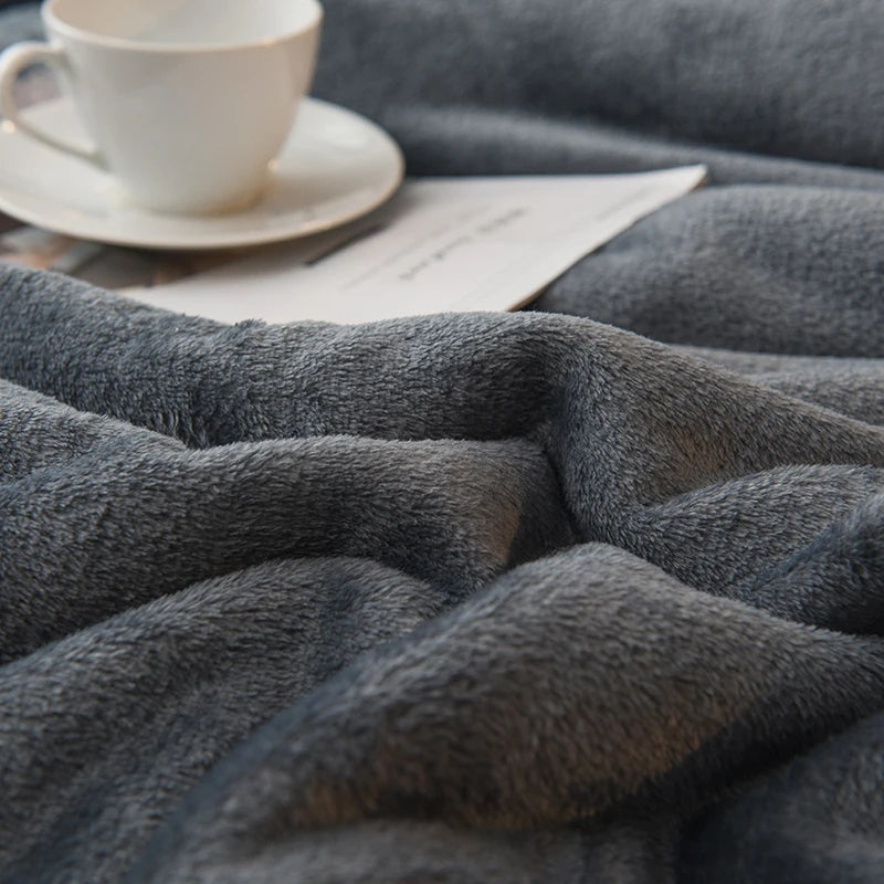 Plaid en Laine Doux et Chaud – Couverture Double Face Anti-boulochage