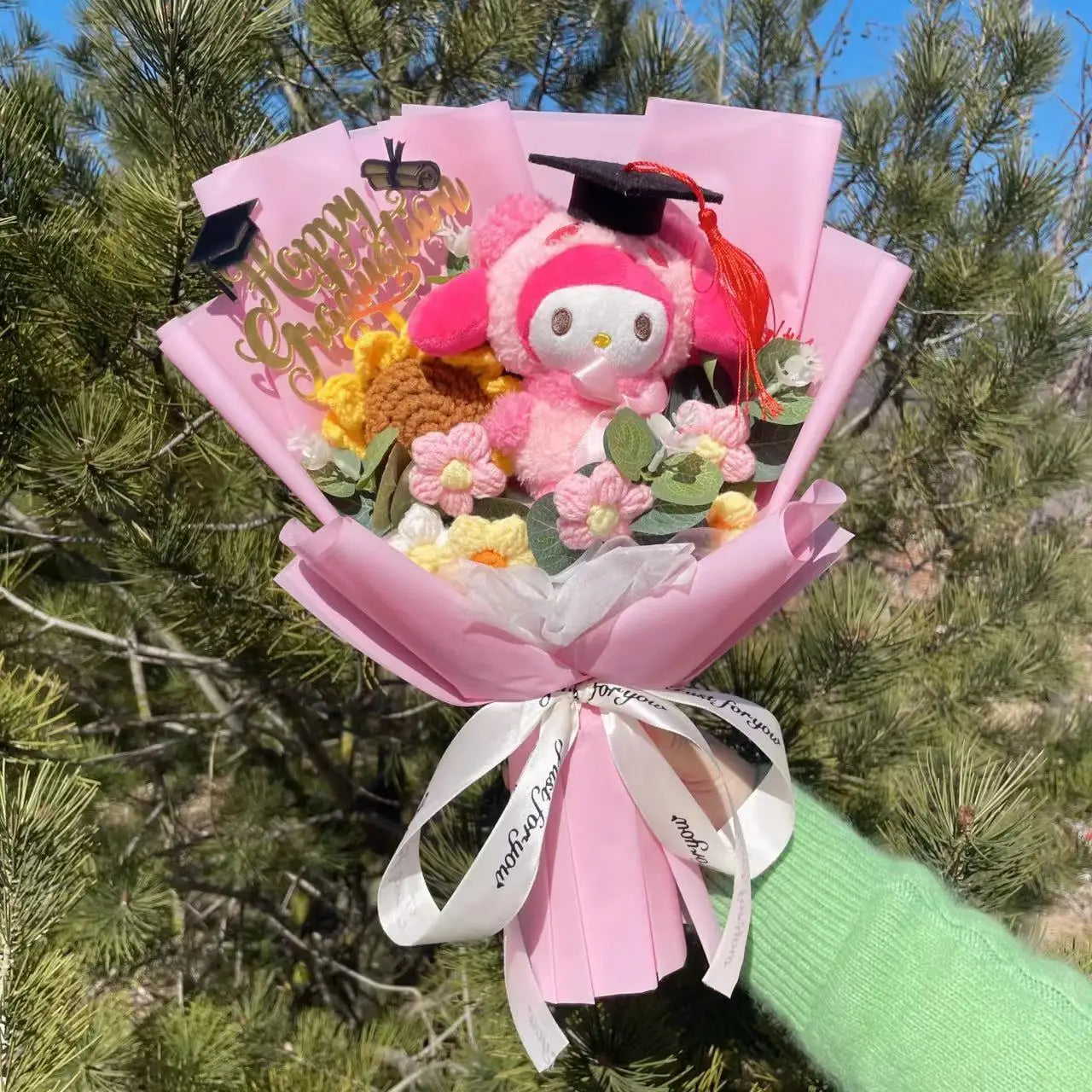 Bouquet Cadeau – Peluches Mignonnes & Fleurs