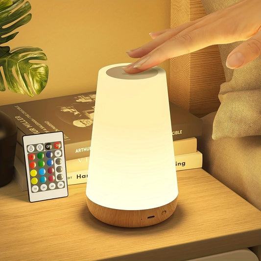 Veilleuse LED 13 Couleurs Changeantes – Tactile & Télécommande | Lampe de Chevet Rechargeable USB
