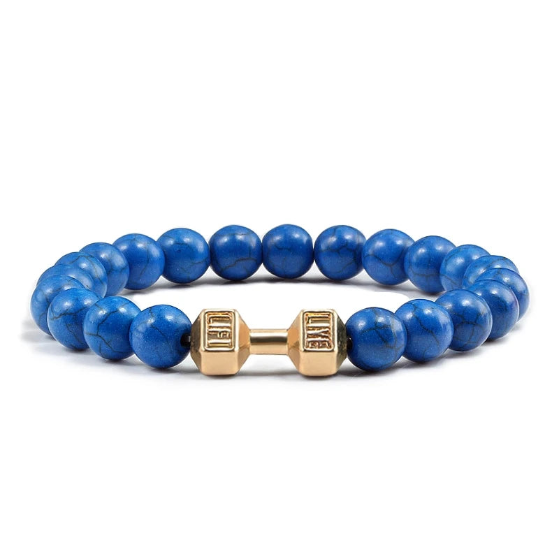 Bracelet Pierre de Lave Noire & Blanche – Bijou Sport, Force & Équilibre