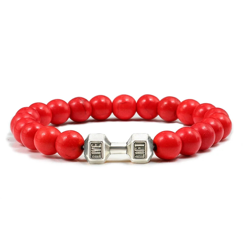 Bracelet Pierre de Lave Noire & Blanche – Bijou Sport, Force & Équilibre