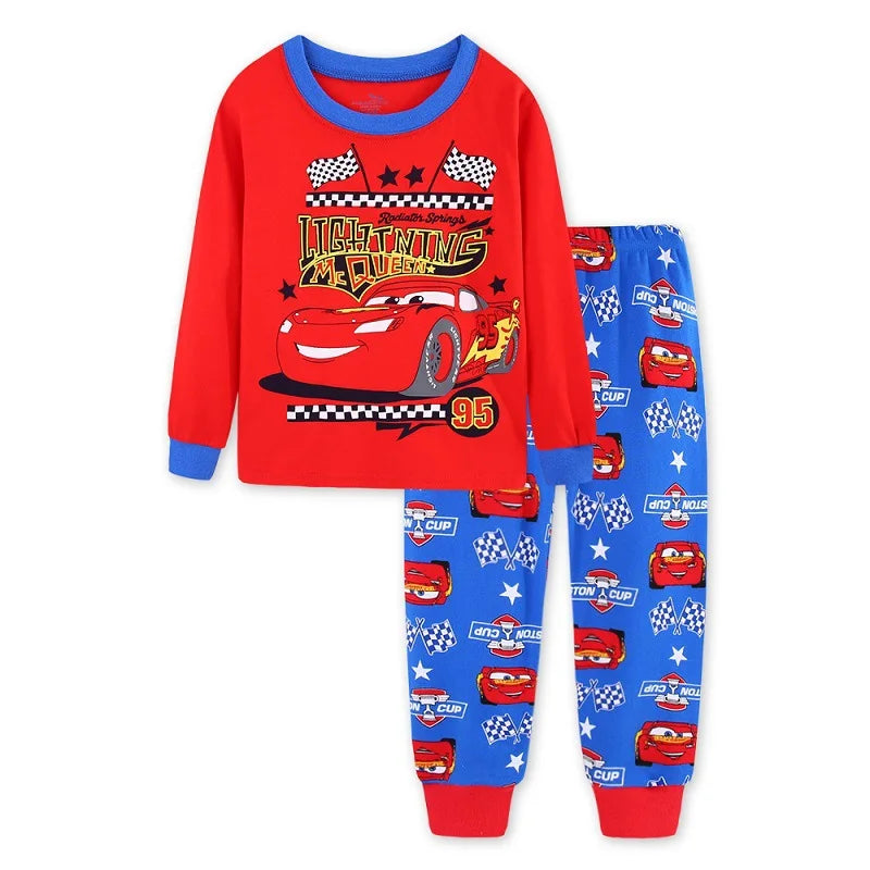 Pyjama Enfant Cars McQueen – Ensemble Coton Manches Longues Garçon & Fille