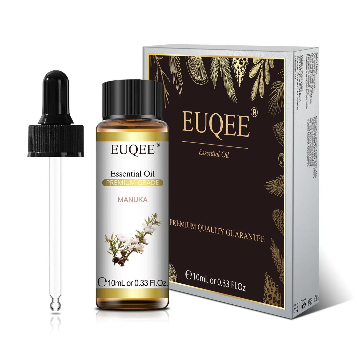 Huile Essentielle 100 % Naturelle EUQEE 10 ml – Lavande, Eucalyptus, Vanille, Agrumes & Plus