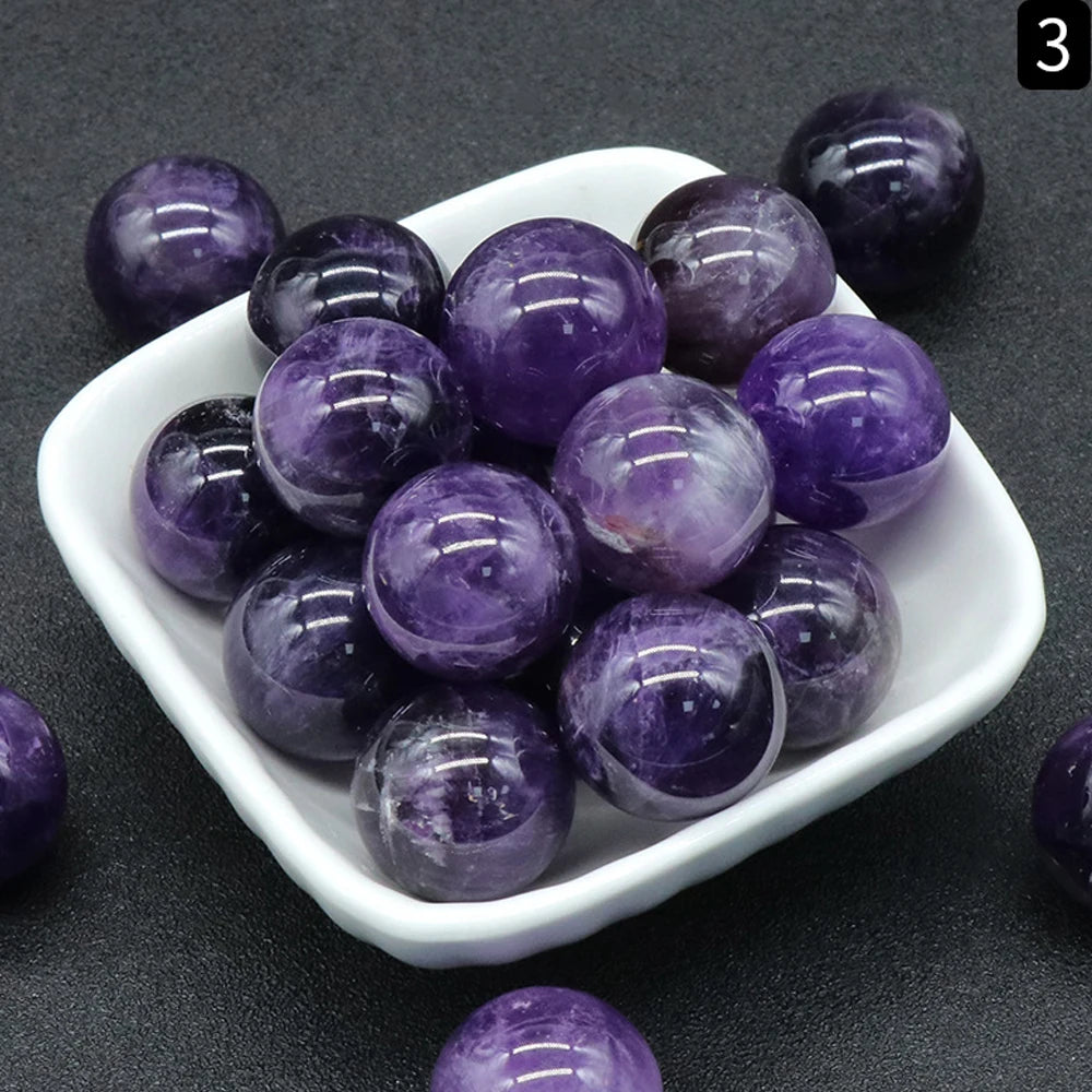 Boule d’Améthyste Naturelle 20 mm – Pierre Énergétique & Déco Feng Shui