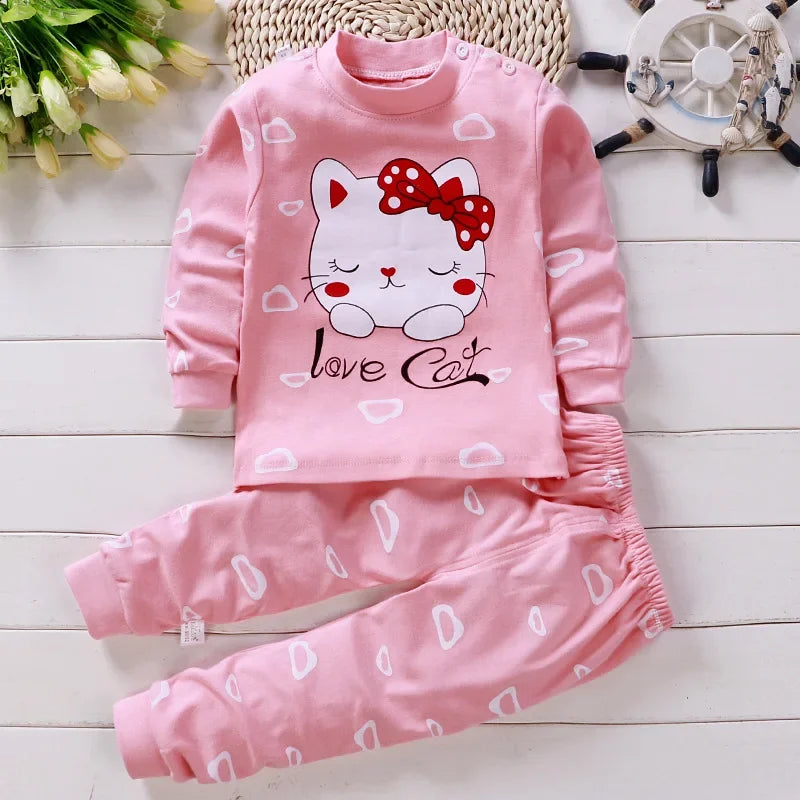 Ensemble  Pyjama Enfant – Coton Doux Motifs Cartoon | Garçon & Fille | Idéal Printemps / Automne