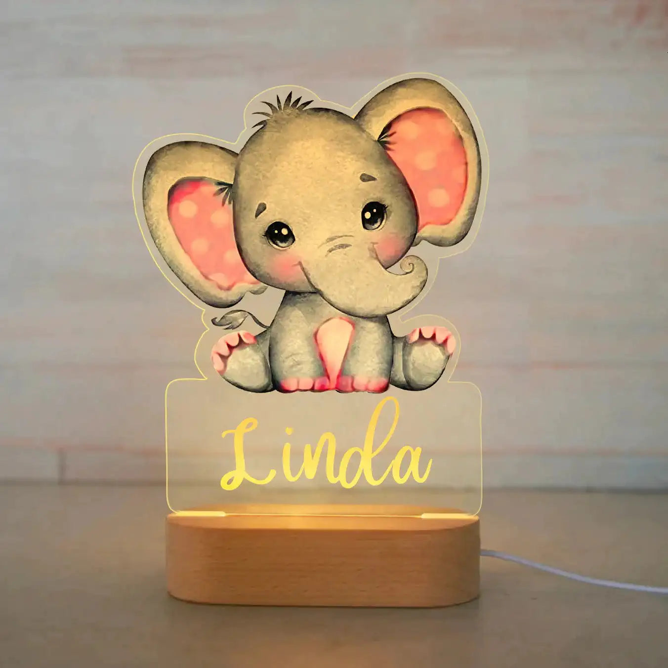 Veilleuse Enfant Personnalisée avec Prénom – Lampe Acrylique Animaux | Déco Chambre Bébé & Cadeau Naissance