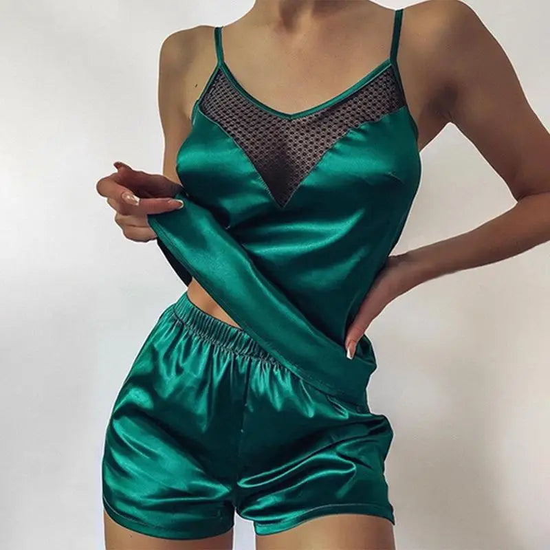 Pyjama Femme Été – Bretelles Fines & Short Imprimé