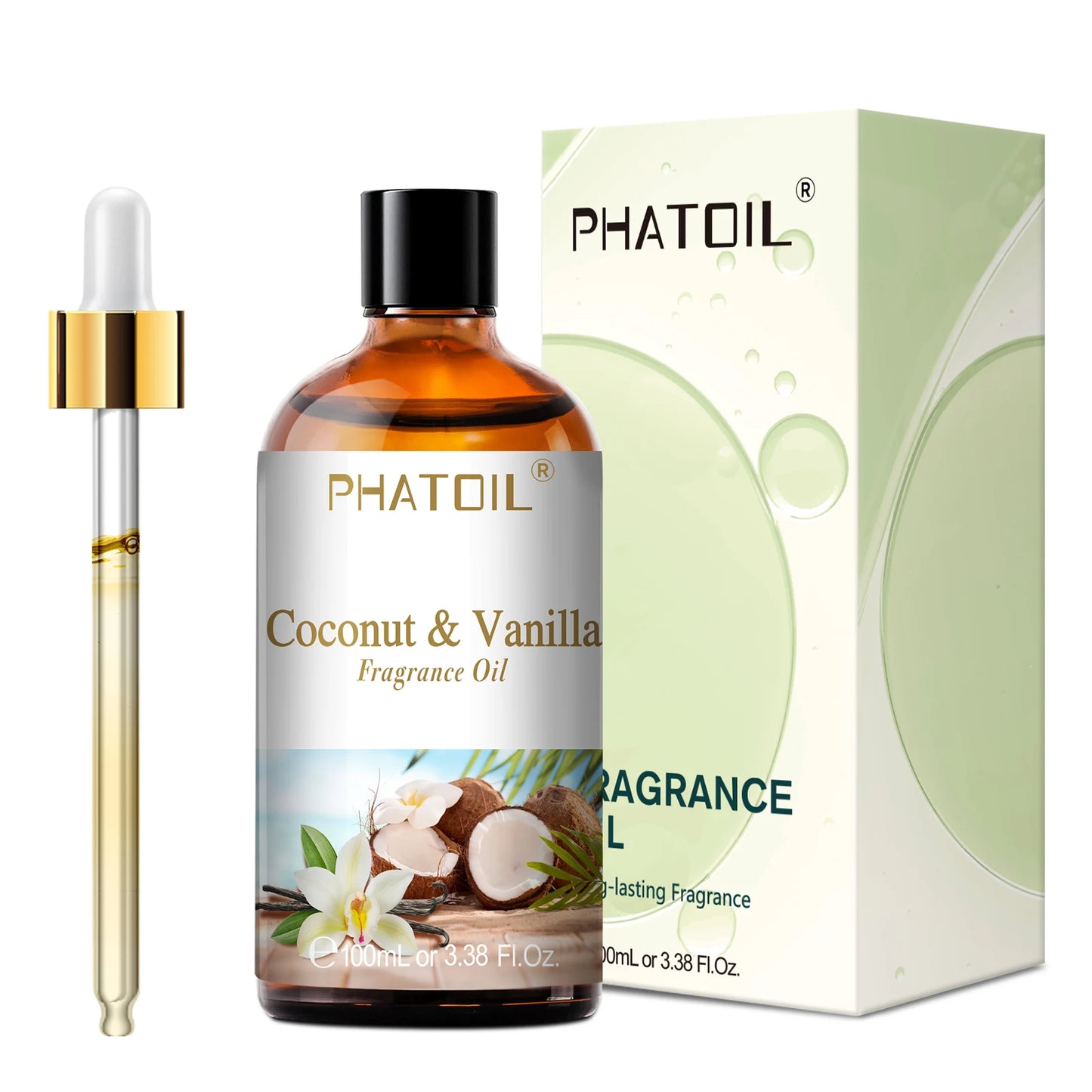 Huile Aromathérapie PHATOIL 100ml – Coco, Vanille, Fraise, Citron | Pour Diffuseur & Bougies