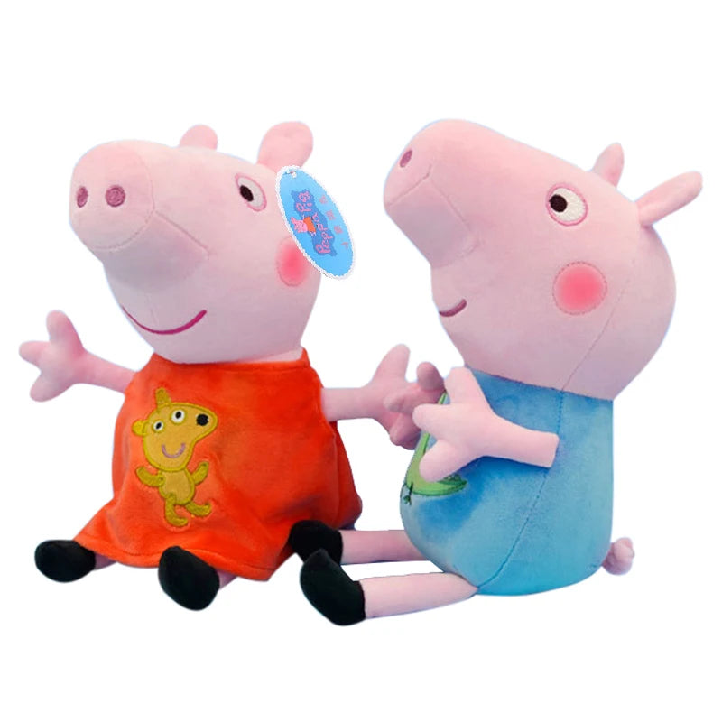 Set de 4 Peluches Peppa Pig – Famille Complète (Peppa, George, Maman Pig & Papa Pig)