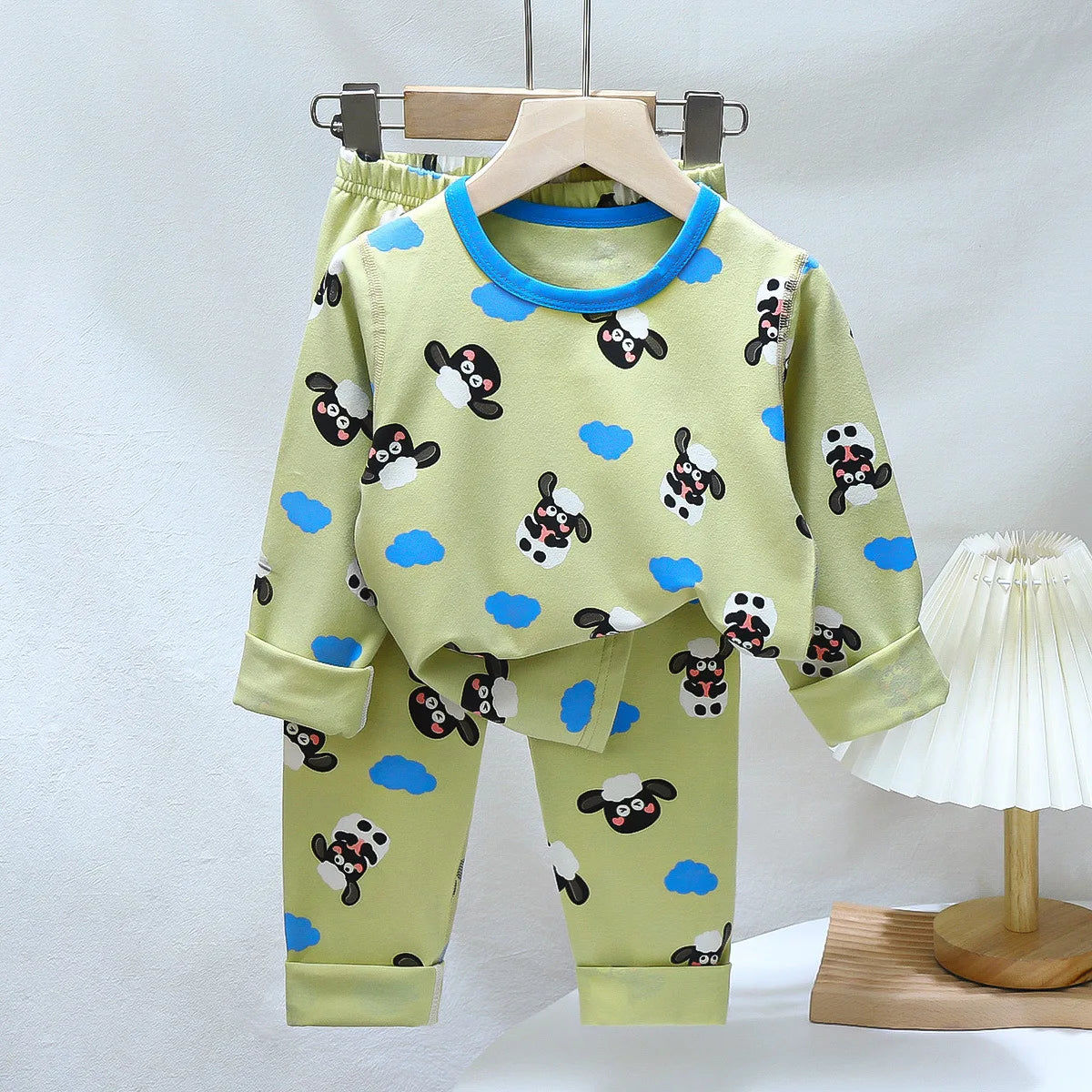 Pyjama Enfant Printemps & Automne – Ensemble Haut + Pantalon en Coton Lycra Doux | Sous-vêtements Bébé & Homewear