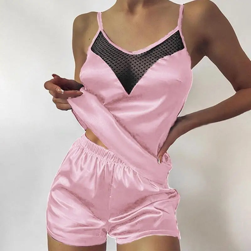 Pyjama Femme Été – Bretelles Fines & Short Imprimé
