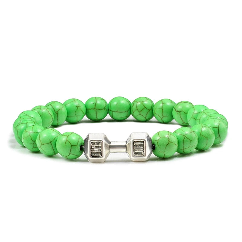 Bracelet Pierre de Lave Noire & Blanche – Bijou Sport, Force & Équilibre