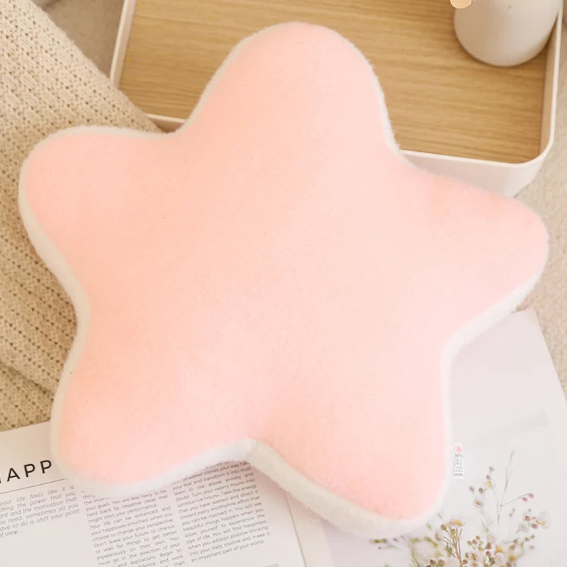 Coussins Peluche Décoratifs – Formes Ciel & Nature | Étoile, Lune, Fleur, Cœur, Arc-en-ciel
