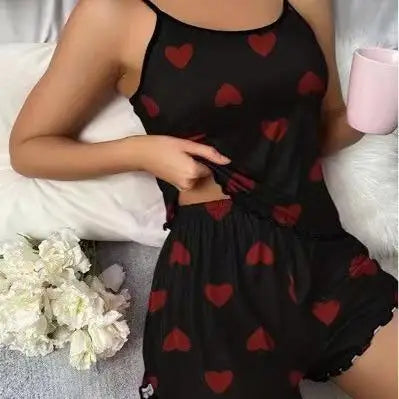 Pyjama Femme Été – Bretelles Fines & Short Imprimé