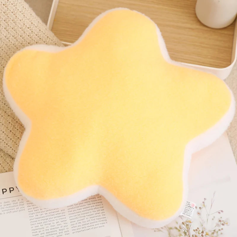 Coussins Peluche Décoratifs – Formes Ciel & Nature | Étoile, Lune, Fleur, Cœur, Arc-en-ciel