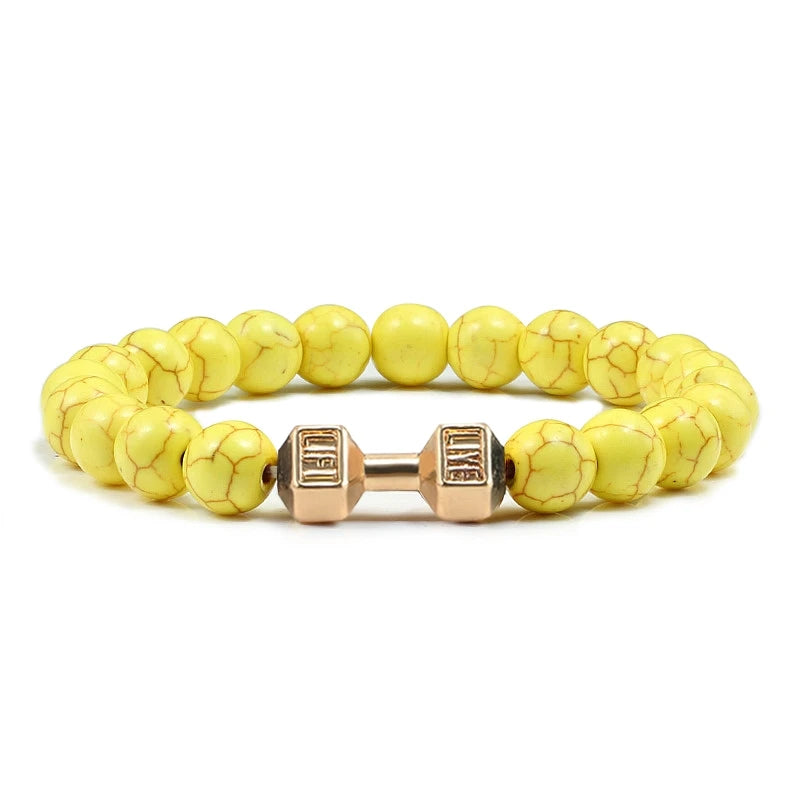 Bracelet Pierre de Lave Noire & Blanche – Bijou Sport, Force & Équilibre