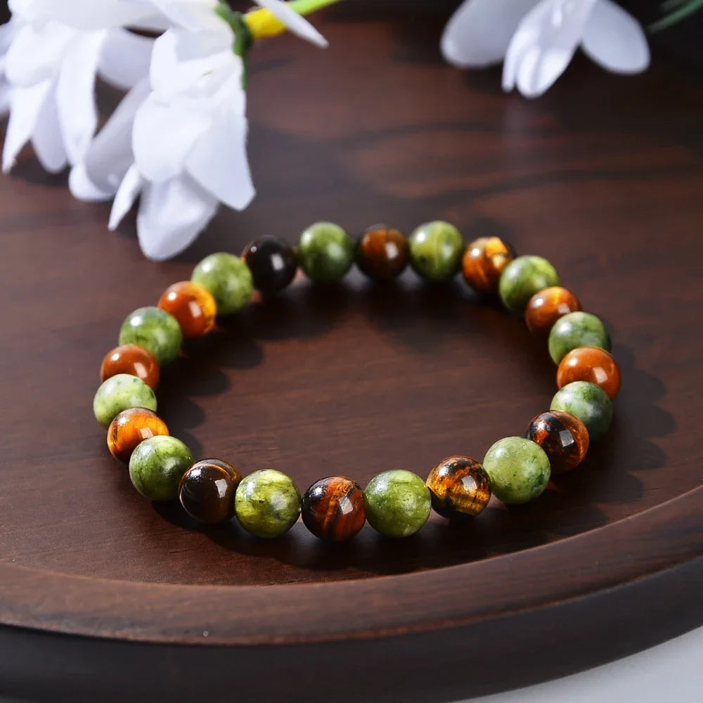 Bracelet Symbolique en Pierres Naturelles – Protection, Apaisement & Énergie Spirituelle