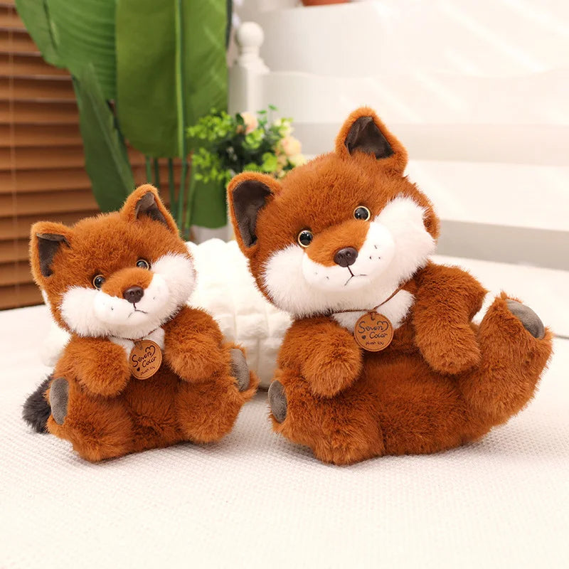 Peluche Renard Kawaii – Assis ou Allongé | Compagnon Doux & Déco Enfant