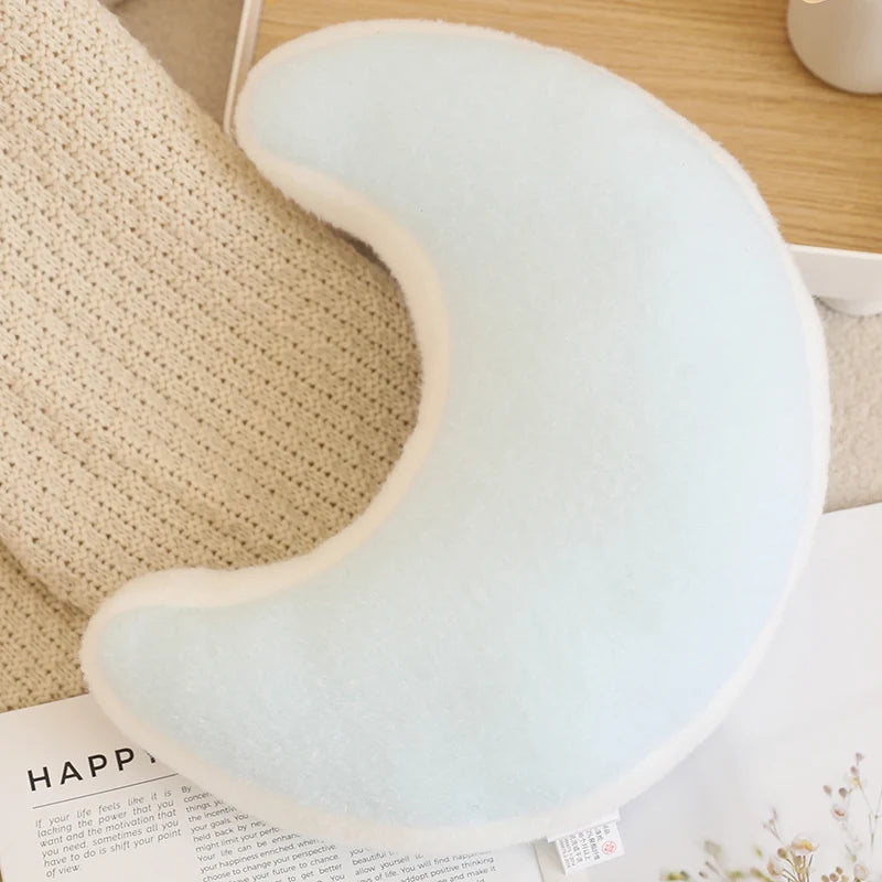 Coussins Peluche Décoratifs – Formes Ciel & Nature | Étoile, Lune, Fleur, Cœur, Arc-en-ciel