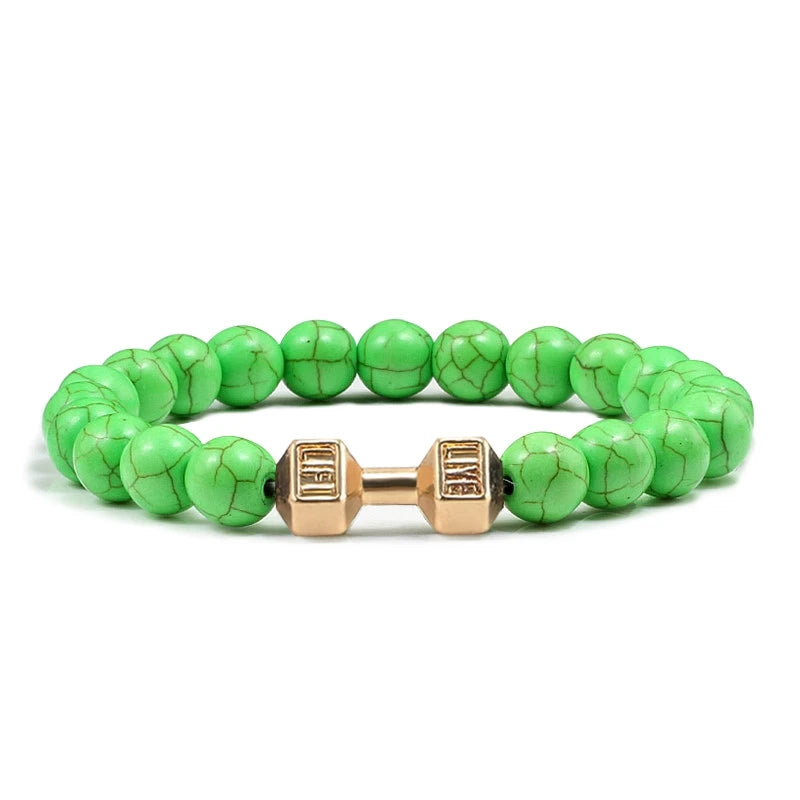Bracelet Pierre de Lave Noire & Blanche – Bijou Sport, Force & Équilibre
