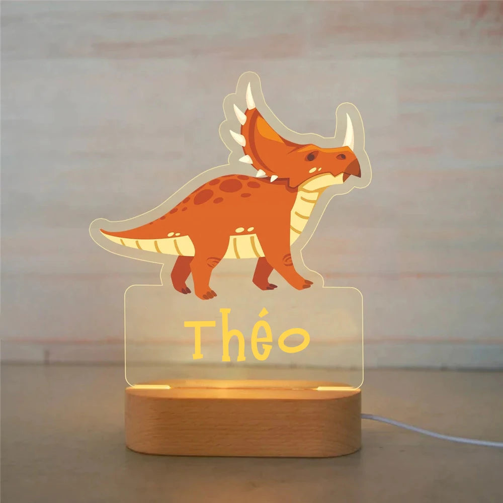 Veilleuse Enfant Personnalisée avec Prénom – Lampe Acrylique Animaux | Déco Chambre Bébé & Cadeau Naissance