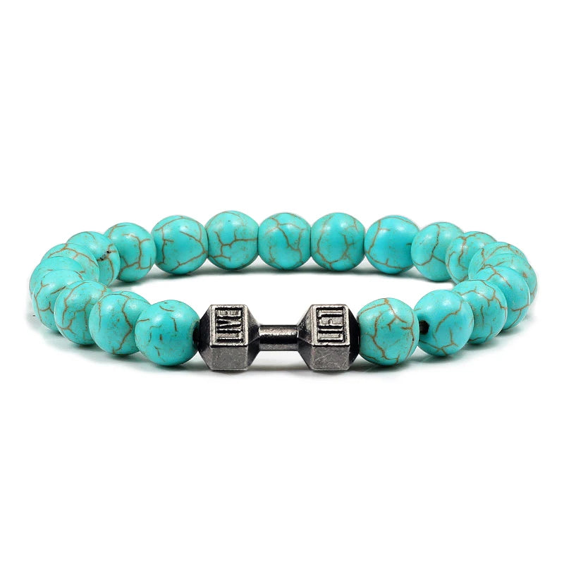 Bracelet Pierre de Lave Noire & Blanche – Bijou Sport, Force & Équilibre