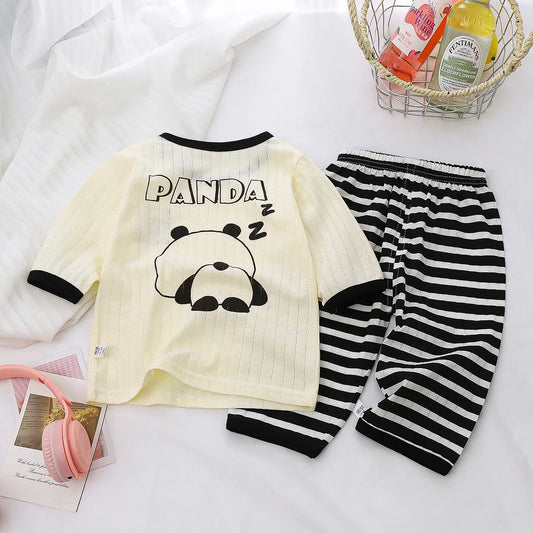 Pyjama Bébé & Enfant en Coton – Ensemble Manches Longues Motifs Cartoon | Confort Nuit & Homewear