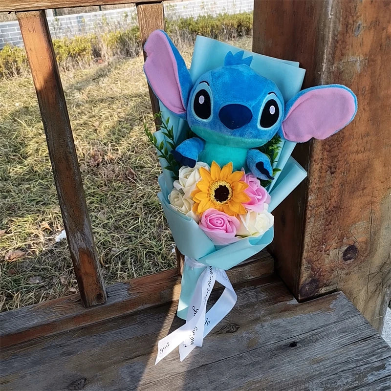 💐 Bouquet Peluche Lilo & Stitch – Fleurs & Tendresse à Offrir