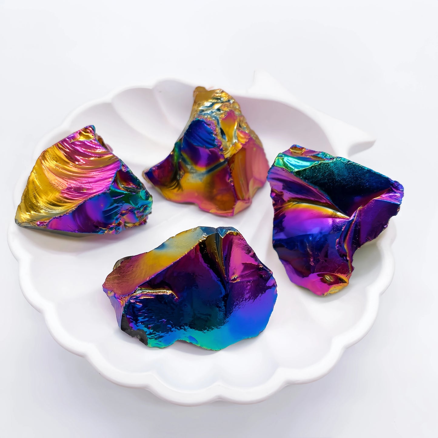 Cristal Brut d’Obsidienne Aura – Pierre Naturelle Brillante pour Reiki & Déco