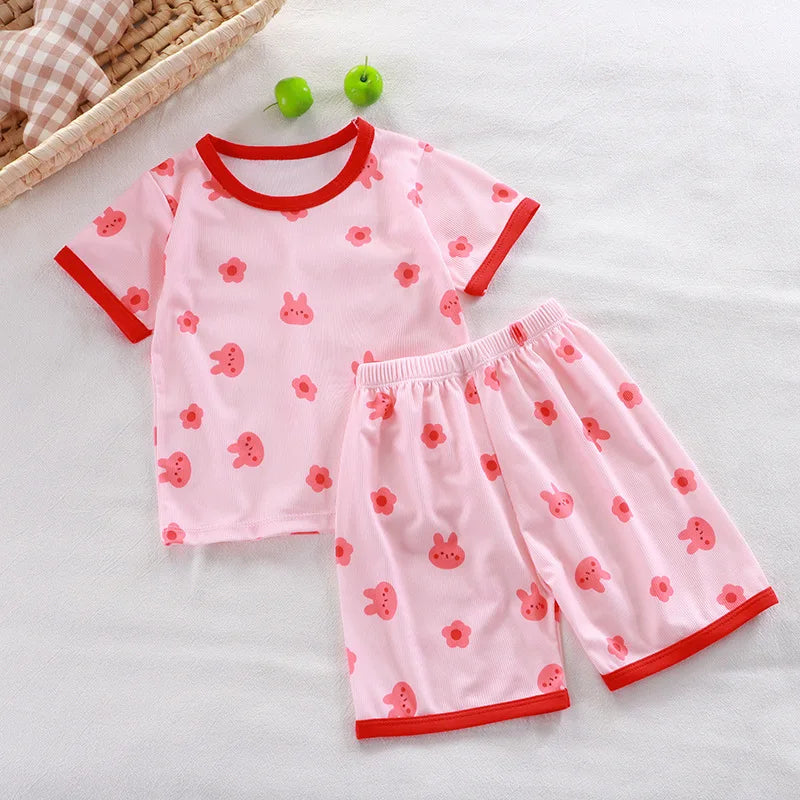 Pyjama Bébé & Enfant – Ensemble à Manches Courtes | Motifs Cartoon Confortables | Pyjamas Été & Homewear