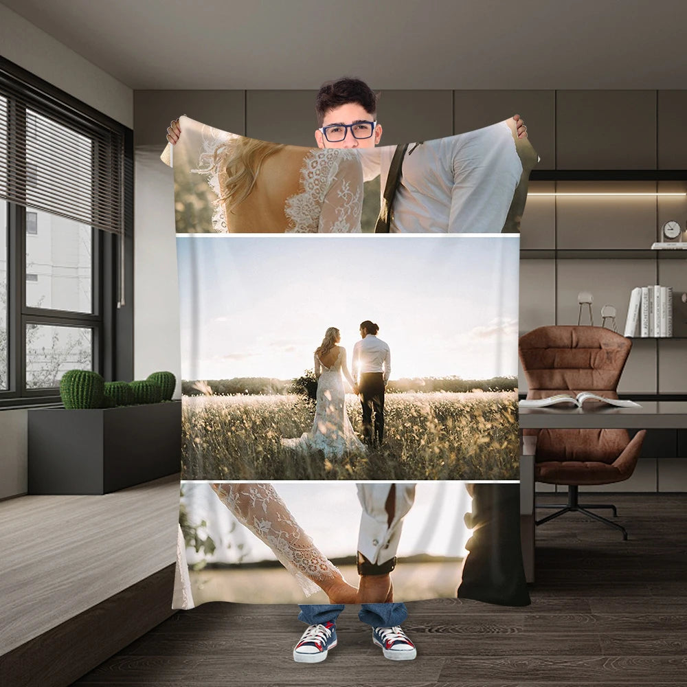 Couverture Personnalisée – Photo, Texte ou Design Original | Cadeau Unique pour Famille, Amis & Animaux
