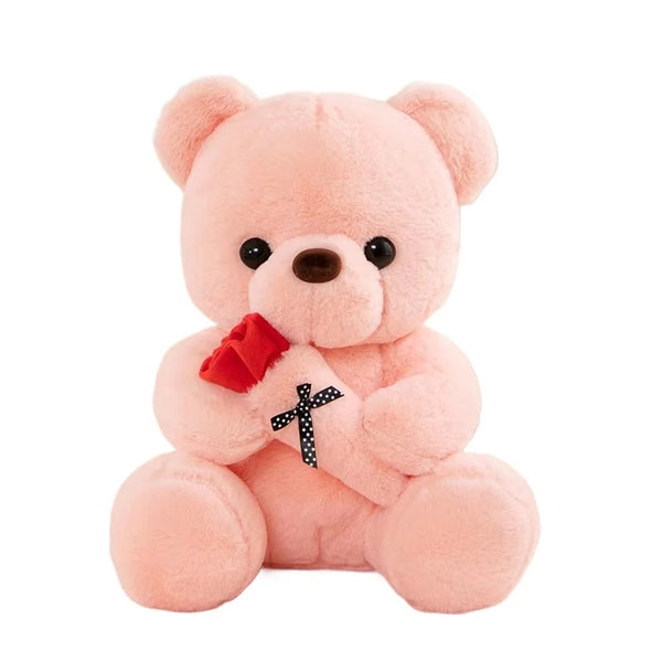 Ours en Peluche à la Rose – Doudou Câlin (Cadeau Romantique)