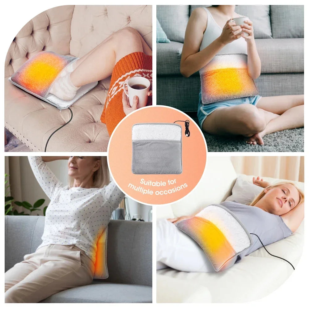 Chauffe-Pieds Électrique USB en Peluche – Coussin Chauffant Doux & Lavable