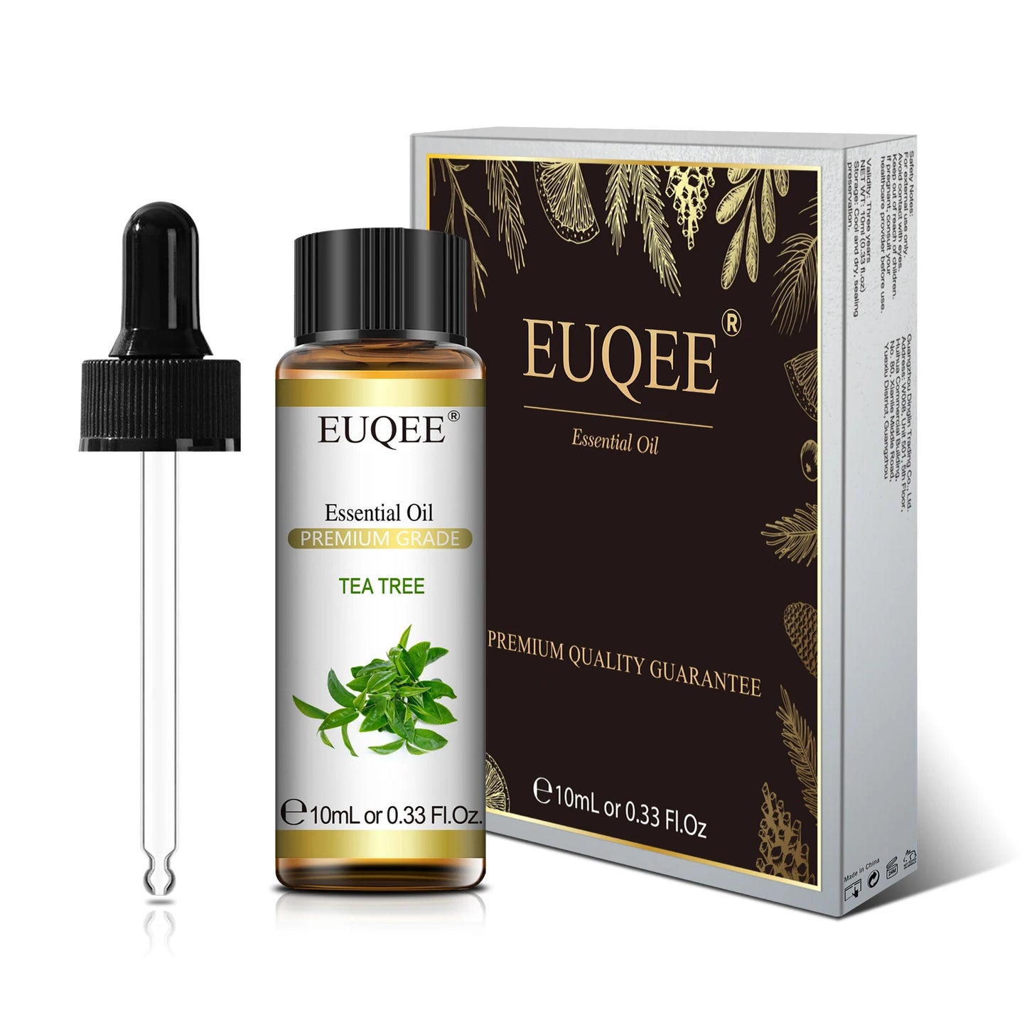 Huile Essentielle 100 % Naturelle EUQEE 10 ml – Lavande, Eucalyptus, Vanille, Agrumes & Plus