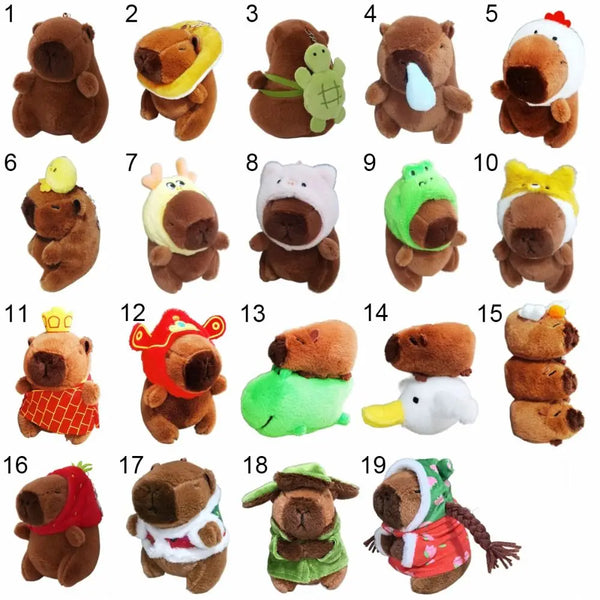 Porte-clés capybara kawaii déguisé, 19 modèles rigolos