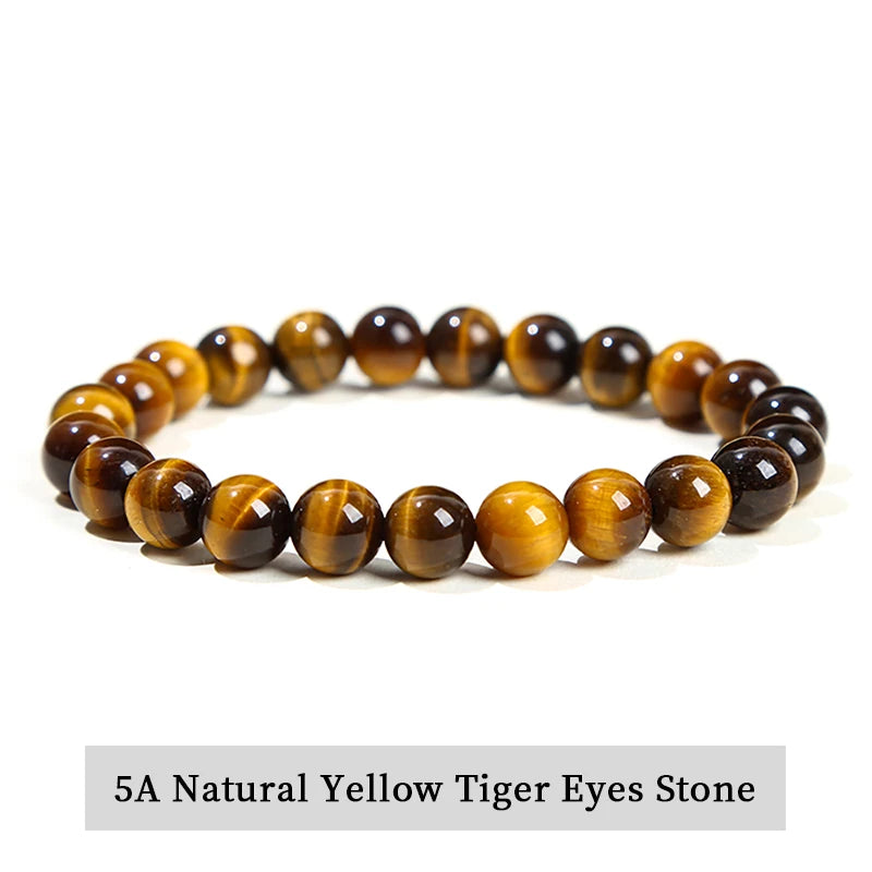 Bracelet en Pierres Naturelles – Améthyste, Œil de Tigre, Quartz, Agate | Bijou Énergétique Unisexe |