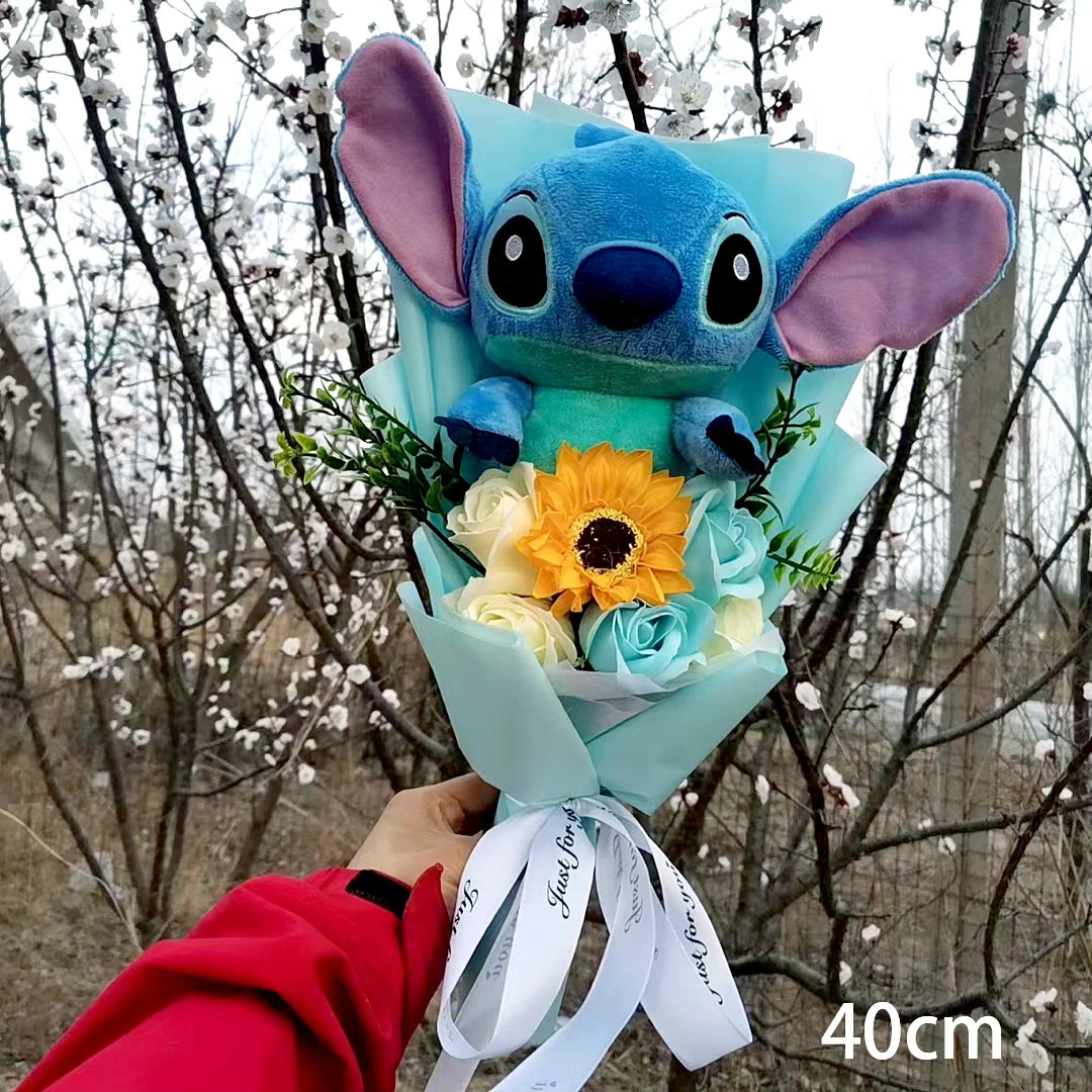 💐 Bouquet Peluche Lilo & Stitch – Fleurs & Tendresse à Offrir