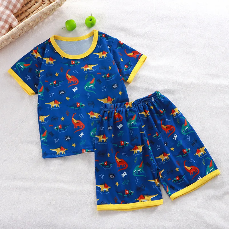 Pyjama Bébé & Enfant – Ensemble à Manches Courtes | Motifs Cartoon Confortables | Pyjamas Été & Homewear