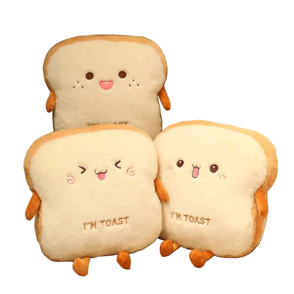 Coussin Pain de Mie – Peluche Toast Kawaii Chauffe-Mains (35 cm)